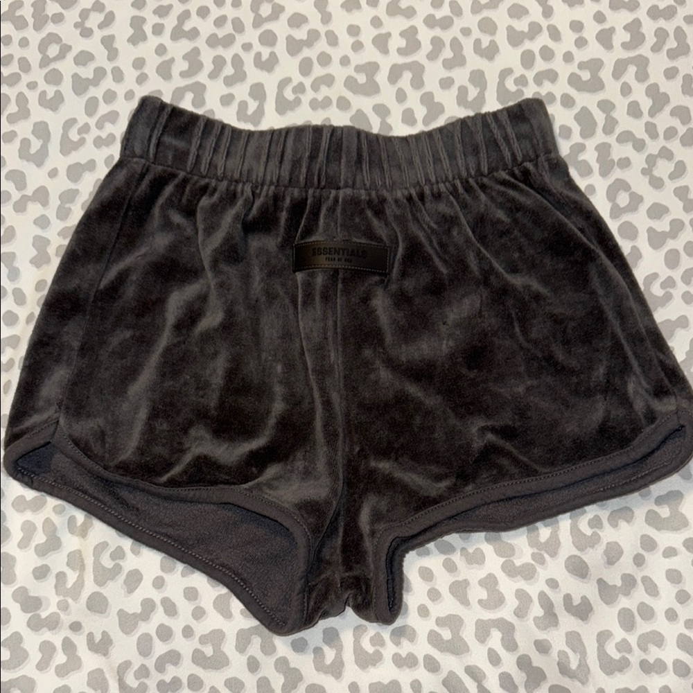 Essentials Women's Dark gray Velvet Shorts